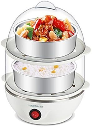 Glive's Electric 2 Layer 14 Egg Boiler Poacher with Measuring Cup and Steel Bowl