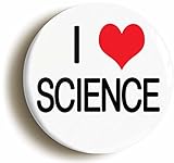I Heart Love Science Button Pin (Size is 1inch Diameter) Geek Chic