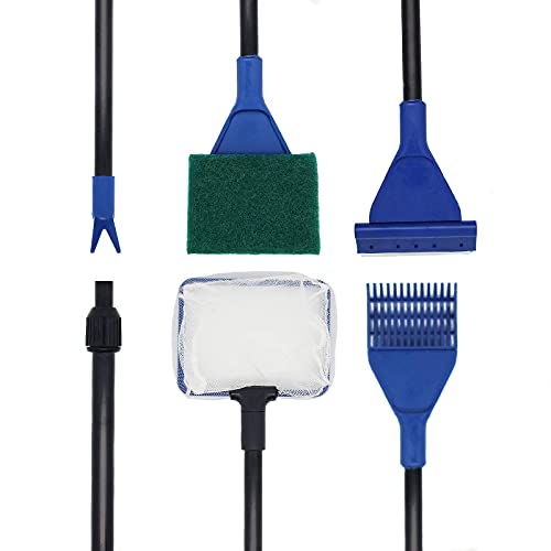Fish Tank Cleaning Tools 5 in 1 Aquarium Clean Set Fish Net Gravel Rake