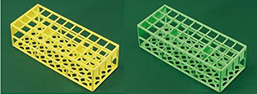 dutscher 39187011 portoir Economical Disposable Polystyrene Square Holes for 40 tubes diameter 21 mm, red