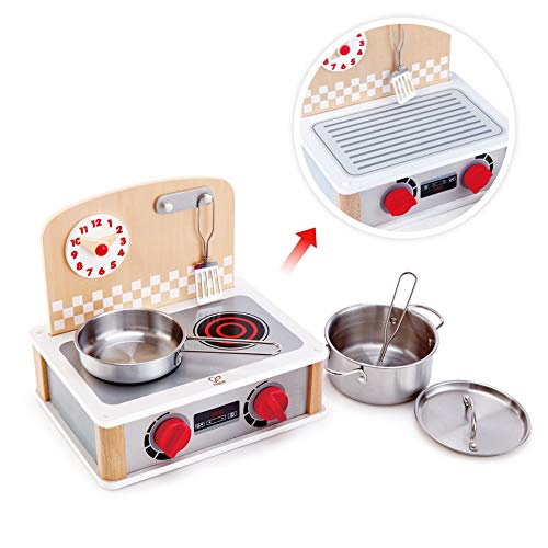 Hape 2-in-1 Küchen- & Grill-Set von Hape| Fantasiespiel Realistisches Rollenspiel Küchenset für Kinder – Bild 7