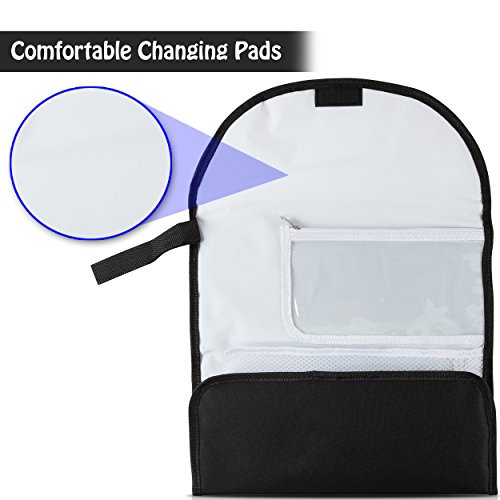 Waterproof Baby Diaper Changing Mat - Portable Changeable Infant Pad for Quick and Easy Diaper Changing of Toddlers and Newborns - Use at Home, Outdoor or Travel | Black
