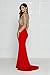 Miss ord Women's O Neck Long Sleeve Bodycon Maxi Dress for Prom Red