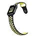Yearscase 42MM Soft Silicone Sport Replacement Band with Ventilation Holes for Apple Watch Nike+ and Apple Watch Series 1 2 3, S/M Size ( Black / Volt Yellow )