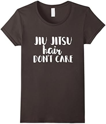 Womens Jiu Jitsu Hair Don't Care BJJ Funny T Shirt Medium Asphalt