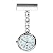 WIOR Nurses Lapel Pin Watch Hanging Medical Doctor Pocket Watch Quartz Movement Nurses Watch for Xmas Birthday Mothers Day (Silver)
