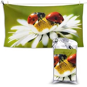 XCNGG Quick Dry Bath Towel, Absorbent Soft Beach Towels, Coccinella Septempunctata for Camping, Backpacking, Gym, Travelling, Swimming,Yoga 28.7” X 51”