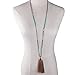 KELITCH Turquoise Crystal Beads Strand Necklace Color Tassel Necklace for Women