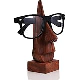 WhopperIndia Wooden Eyeglass Spectacle Holder Handmade Nose Shaped Stand for Office Desk Home Decor Gifts