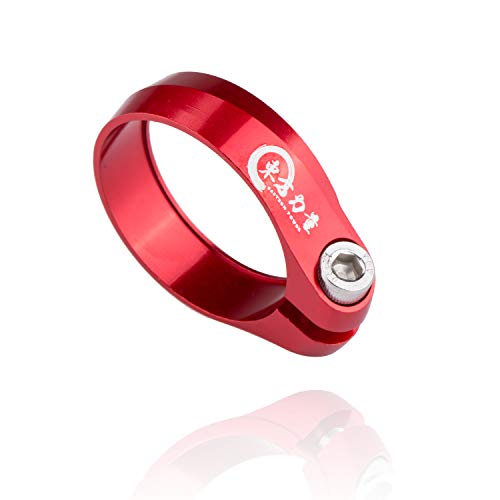 EASTERN POWER Seatpost Clamp, Bicycle 34.9mm Ultra-Light Seat Clamp, Anodized CNC Red Seat Post Clamp, Aluminum Alloy Seat Tube Lock Collar