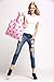 BeeGreen Reuable Bags Grocery Roll Up w Elastic Ribbon,Fashion Printing Pattern Design, Compact, Washable, Durable and Lightweight (Flamingo)