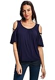 Uideazone Women Loose Striped Crew Neck Short Sleeve T-Shirt Tops Blouse