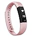 moreFit Fitness Tracker, Slim HR Heart Rate Touch Screen Activity Tracker Wireless Smart Bracelet Pedometer (Black/Blush)