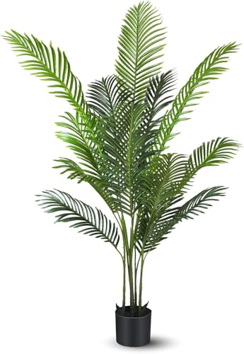 SKY-TOUCH Artificial Tree Fake Plants: 135cm Areca Palm Fake Trees Faux Plants Indoor Realistic Plants for Office Home Room Store Decor