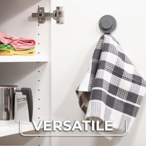 Ganci Adesivi per Cucina e Bagno - 5 Ganci extra resistenti - Carico massimo 5 kg - Ganci Plastica senza Forare - Ideale per Cucina, Bagno e Casa - Appendi Strofinacci Cucina