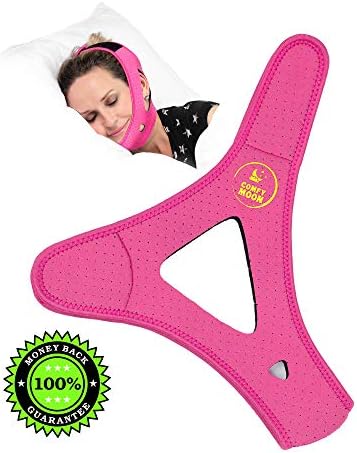 Anti Snoring Chin Strap That Works! - Effective Device for CPAP Users & Mouth Snorers (Women & Men) - Color: Black/Blue/Pink - Size: Small, Medium, Large - Best & Comfortable Snore Stopper