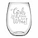 Fineware Girls Just Wanna Have Wine 15 oz Stemless Etched Wine Glass