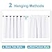 RYB HOME White Curtains Drapes - Room Darkening Window Curtains Thermal Insulated Bedroom Half Blackout Drapes for Living Room Kids Nursery, 42 x 45 inches Long, Pure White, 1 Pair
