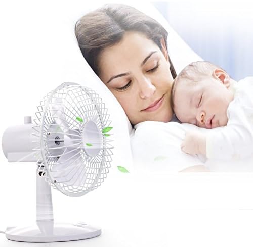 3 Speeds USB Oscillating Fan Portable Table Fan Mini USB Desktop Fan USB &amp; Battery Powered Personal Fan Quietness Baby Fan in Home Office Baby Boom Car Camping (White)