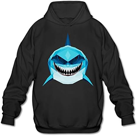 CHYHG DU Boy Cool Custom Casual New Jersey Mako Shark Lightweight Pullover Hoodie Hooded Sweatshirt For Men Black Large