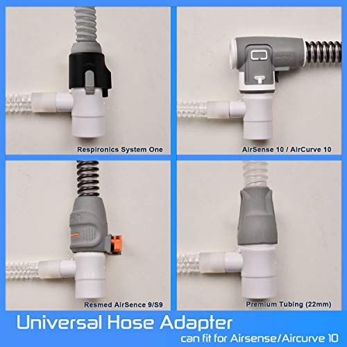 CPAP Hose Adatper Universal T Shape Adapter for All CPAP Tubes Connect with All Kinds of CPAP Cleaner Snug Fit for Heated Hose Airmini Hose with Sanitizing Bag and Mini Hose