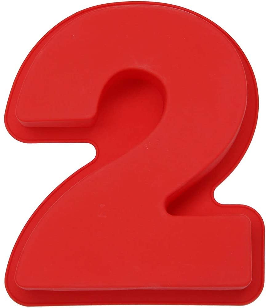 10 Inch Silicone Numbers Cake Molds, 3D Baking Silicone Mould, Large Number Cake Mold Set Numbers Cake Molds Silicone Baking Pans for Birthday and Wedding Anniversary (2)
