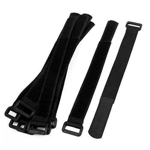 uxcell Nylon Detachable Fastener Hook Loop Tie Cord Strap Sticky Back Tape 10 Pcs Black