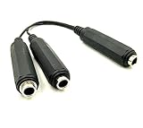 Duttek Guitar Y Cable, 6.35mm 1/4 inch Mono TS Female to 26.35mm 1/4 Inch Mono TS Female Y Splitter Cable 20cm/8inch (635F-2FMTS)