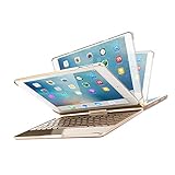 2018 iPad 6th Generation/Pad Air/iPad Air 2/iPad Pro 9.7/iPad 9.7 Keyboard Case,Dingrich 360 Degree Rotating Full Angle Smart Keyboard Case with 7 Color Backlight and Auto Sleep Wake up Feature - Gold