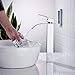 HOROW Bathroom Waterfall Vessel Sink Faucet, Single Hole Single Handle Vanity Faucet Polished Chrome