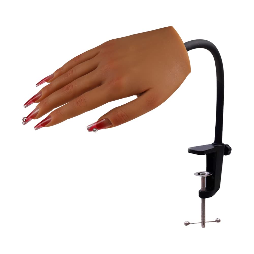 KnowU Practice Hand for Acrylic Nails Silicone, Nail Practice Hand for Manicure, Nail Hand Practice Model for Beginners and Professionals,4# Right