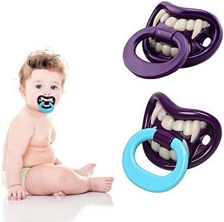 KASST 2-Pack Hallowmas Teeth Baby Pacifier Orthodontic Soother（Vampire Teeth）Party Infant Pacifiers
