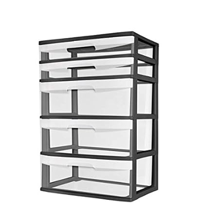 Sterilite 5 Drawer Wide Tower With See Through Drawers Keep Your