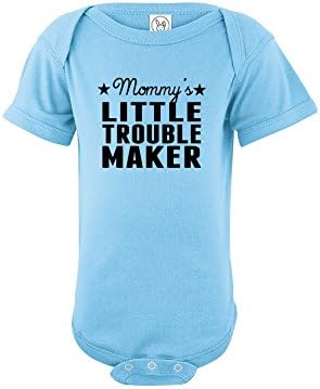 CrazWear Mommy's Little Trouble Maker Cute Humor Bodysuit Funny One-Piece Baby (Newborn, Light Blue)