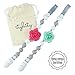 Pacifier Clip Girl, BPA Free Silicone Teether, Set of 2 (Soft Gray/Coral/Mint/White)