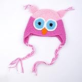 Cute Handmade Owl Girls Knit Hat, Toddler