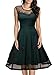 Miusol Women's Retro Floral Lace Slim Evening Cocktail Party Dress (Medium, Green)