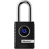Master Lock Bluetooth Smart Padlock Outdoor Smart Lock Black 4401LHEC | Bluetooth Smart Lock Keypad 2-7/32 In Wide, iOS and Android Smart Phone Compatible, All-Weather Security, Shared Access