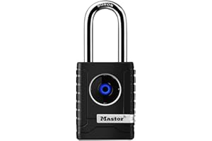 Master Lock Outdoor Bluetooth Smart Lock with Keypad, 2-7/32 in. Wide,Black, 4401LHEC