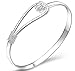 SeaISee Plated Women Jewelry 925 Silver Sterling Silver Solid Bracelet Fashion Cuff Bangle Chain Bracelets