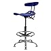 Flash Furniture Bradley Vibrant Nautical Blue and Chrome Drafting Stool with Tractor Seat