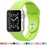 FanTEK Apple Watch Band Soft Silicone Sport Style Replacement iWatch Strap for Wrist Watch Models - Medium/Large - 42mm - Green