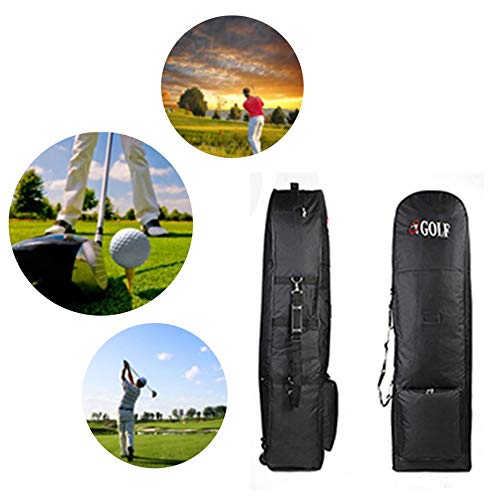 image for B-pretty Portable Padded Golf Bag Durable Travel Cover Case with Wheel