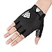 HTZPLOO Bike Gloves Bicycle Gloves Cycling Gloves Mountain Biking Gloves with Anti-Slip Shock-Absorbing Pad Breathable Half Finger Outdoor Sports Gloves for Men&Women (Black, Medium)