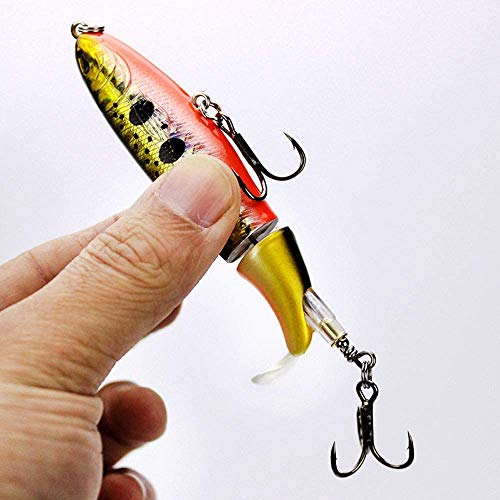 Fdswuzf 5pcs Flottant Leurre De Pêche Ensemble, 10cm Crochet De Pêche Flottant Queue Tournante Pêche Appât Appât…