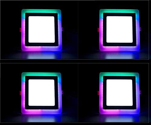 DMT 9 Watts Bright Double Colour LED POP Square Shape Panel Light (Multicolour, 4 x 4 inch,Metal) - Pack of 04