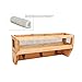 MyGift 16-inch Country Rustic Wood & Metal Wall Mounted Storage Wire Mesh Basket Rack w/ Coat Hooks