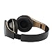 Intone I60 Lightweight Folding 3.5mm Stereo Over-ear Headphones Portable Stretch Headsets Earphones Leather Earpad with Build-in Microphone and Control Button for All Smartphones,laptops,tablets,pc,mp3/mp4,psp,ipod (Black/Gold)