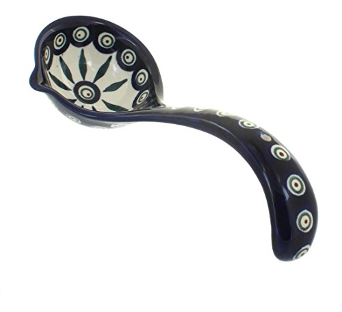 Polish Pottery Peacock Soup Ladle