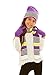 S.W.A.K Girls Knit Hat, Scarf And Gloves Set - Purple/Yellow Combo